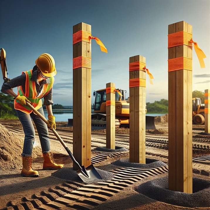 Durable Wooden Stakes for Construction and Farming